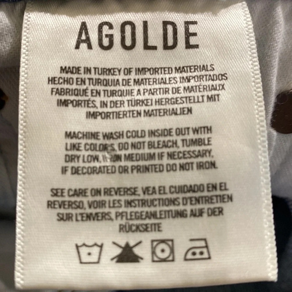 Agolde Riley High Rise Distressed Straight Leg Jeans Size 26 - Picture 8 of 10